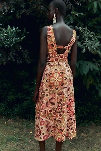 PRINTED RUSTIC MIDI SKIRT
