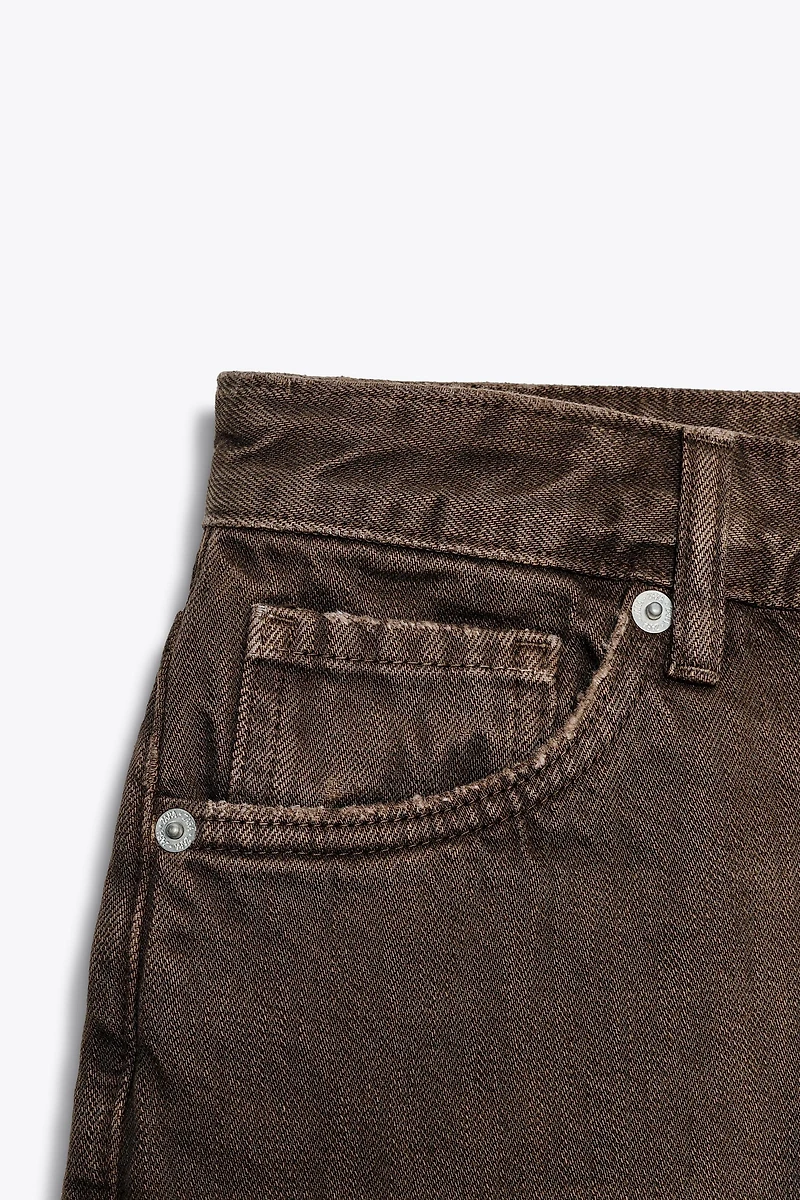 MID-RISE RIPPED TRF DENIM SHORTS