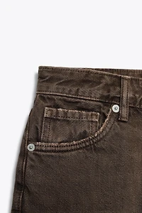 MID-RISE RIPPED TRF DENIM SHORTS