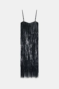 SEQUIN FRINGE DRESS ZW COLLECTION LIMITED EDITION