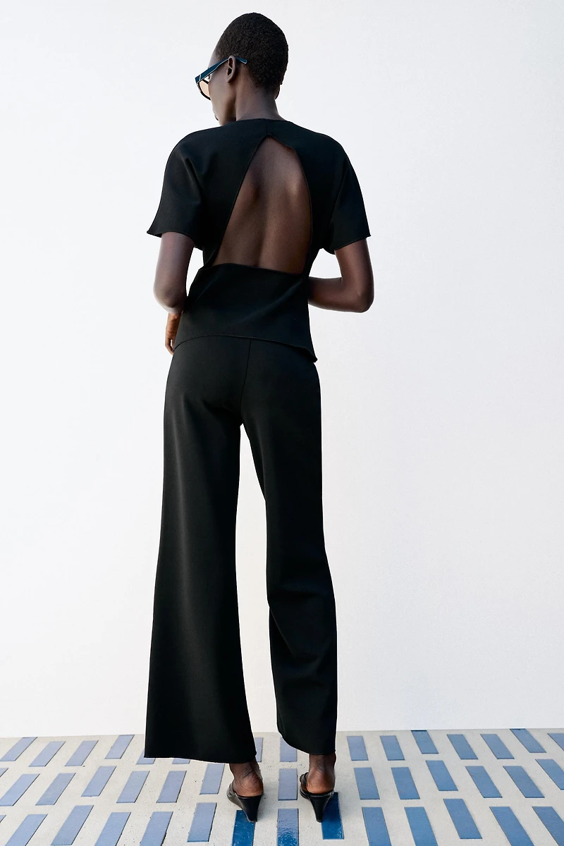 STRETCH WIDE LEG PANTS