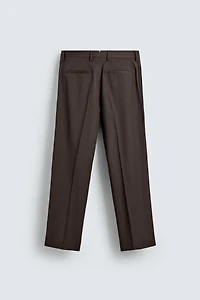 REGULAR FIT HERRINGBONE SUIT PANTS