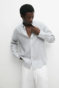Chemise à rayures 100 % lin