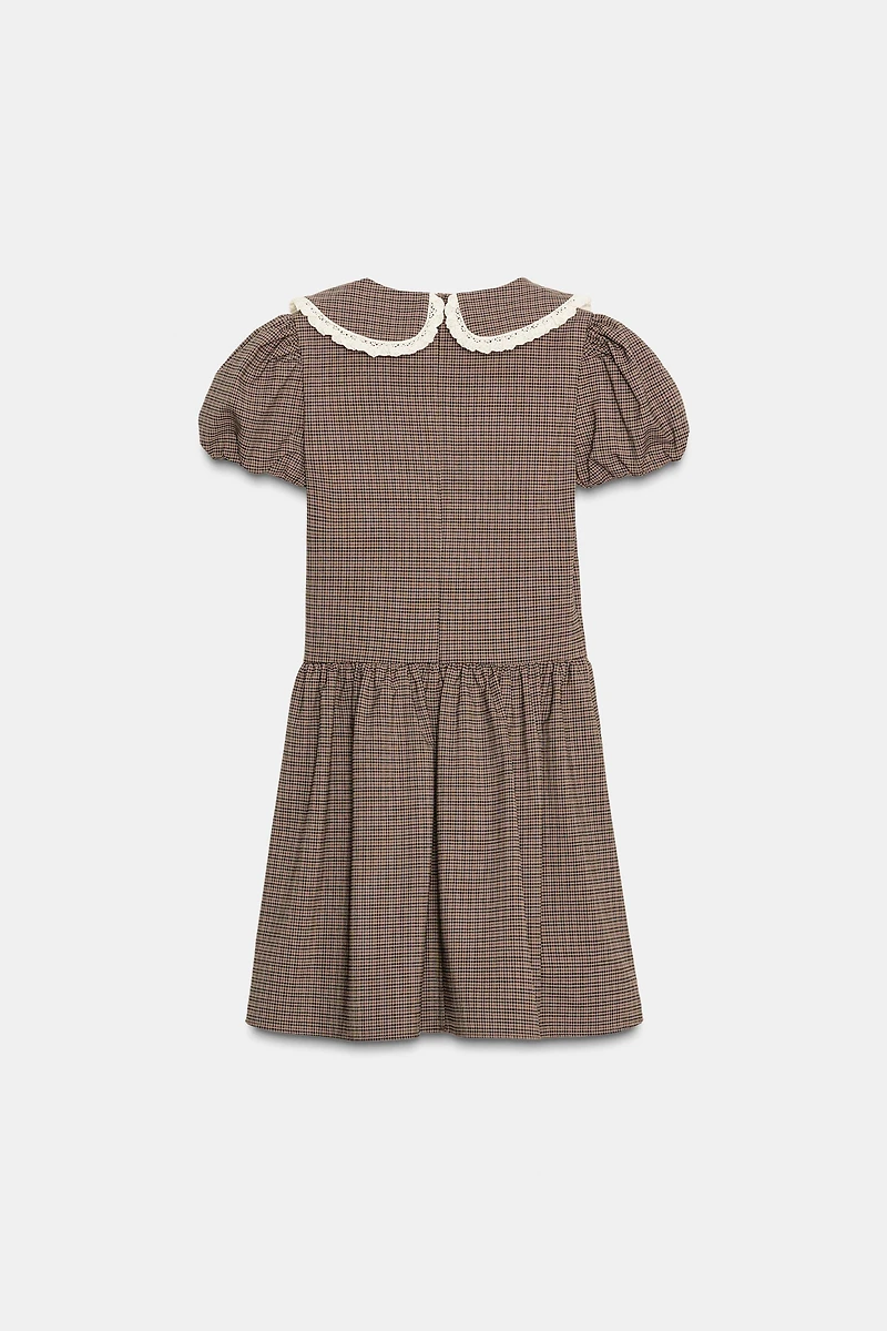 ROBE À CARREAUX COL CLAUDINE