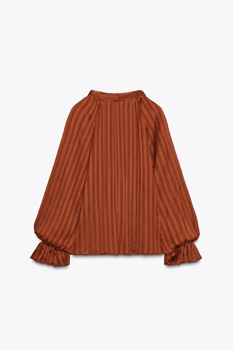 STRIPED BLOUSE WITH BOW