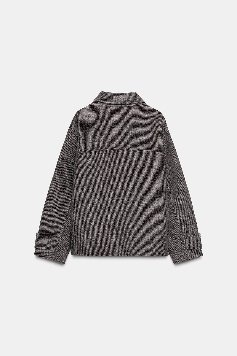HERRINGBONE SHORT COAT