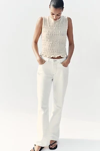 SMOCKED KNIT TOP