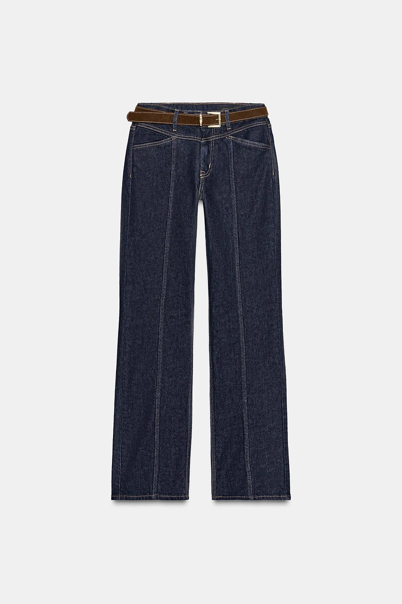 Z1975 MID-RISE STRAIGHT SLIM BELTED JEANS