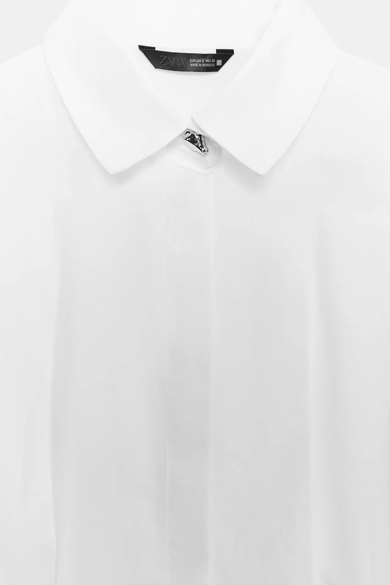 PLEATED POPLIN SHIRT