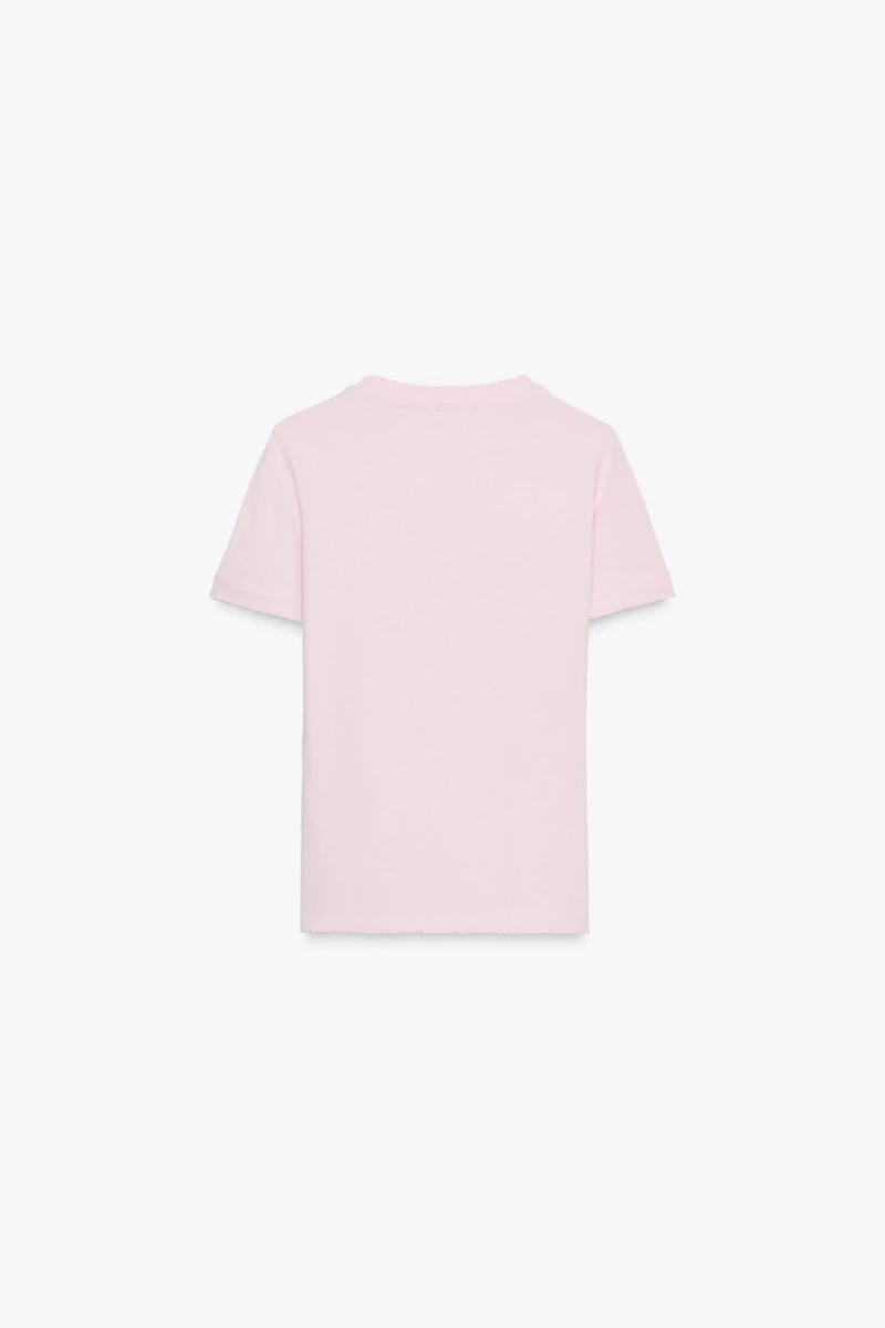 COTTON T-SHIRT WITH TEXT AND RIPS