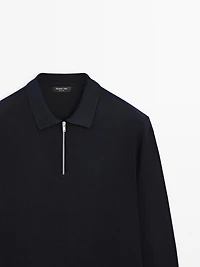 Pull polo maille fermeture Éclair