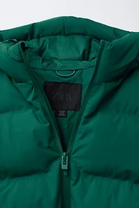 WATER REPELLENT LABEL PUFFER COAT