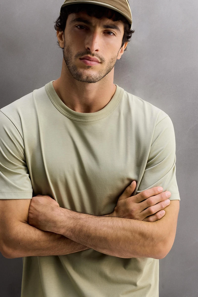 COTTON BLEND TECHNICAL T-SHIRT