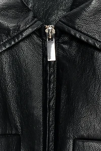 FAUX LEATHER BLAZER
