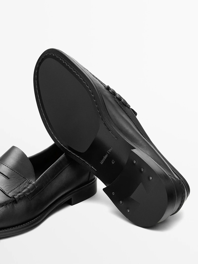 Soft oiled leather loafers