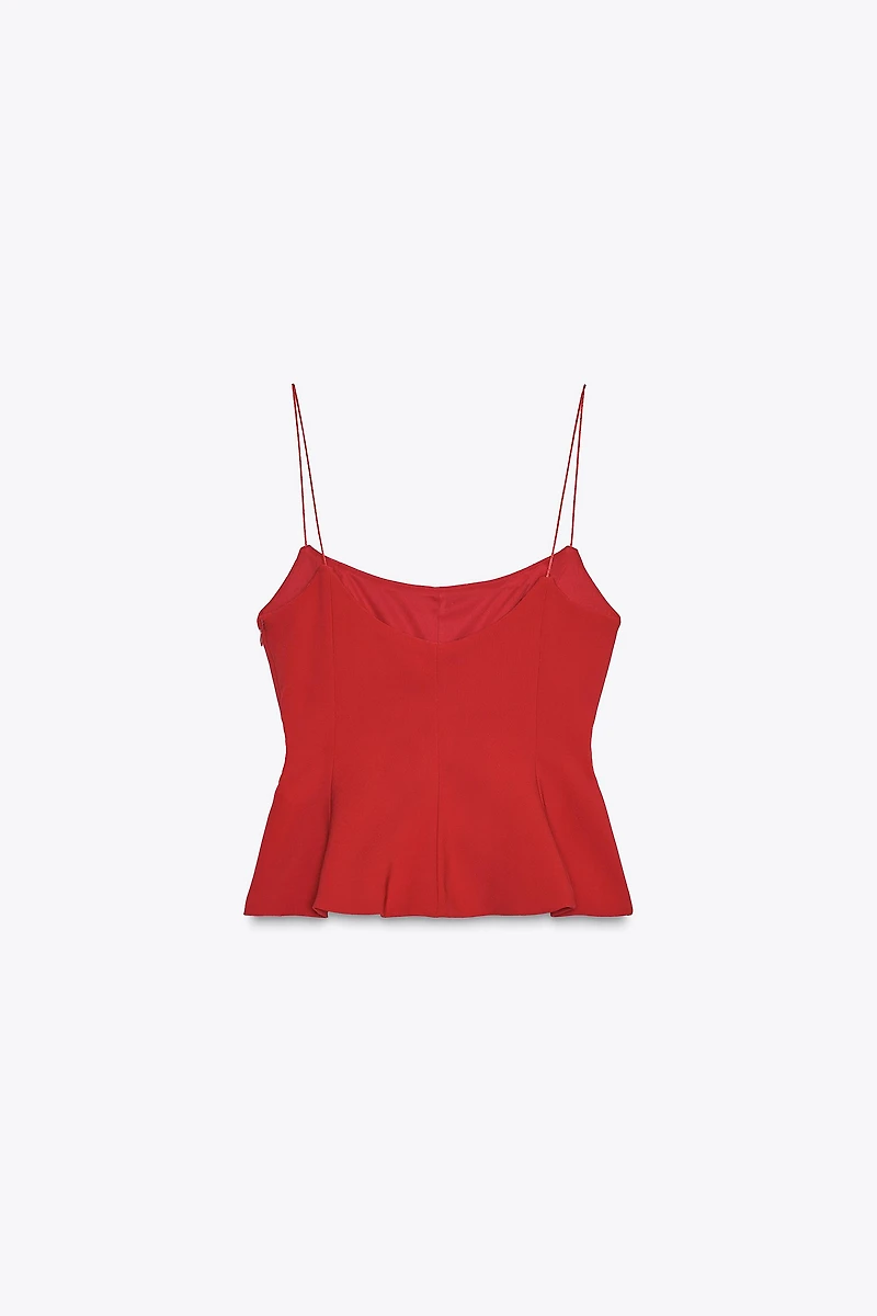 STRETCH PEPLUM TOP