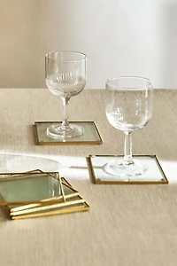 SET OF METAL AND GLASS COASTERS (SET OF 6)