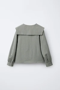 GINGHAM COLLAR SHIRT