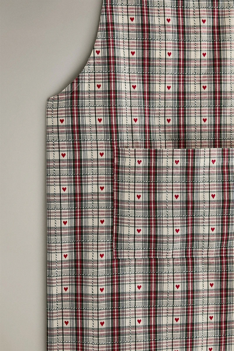 CHRISTMAS HEARTS PATTERN APRON