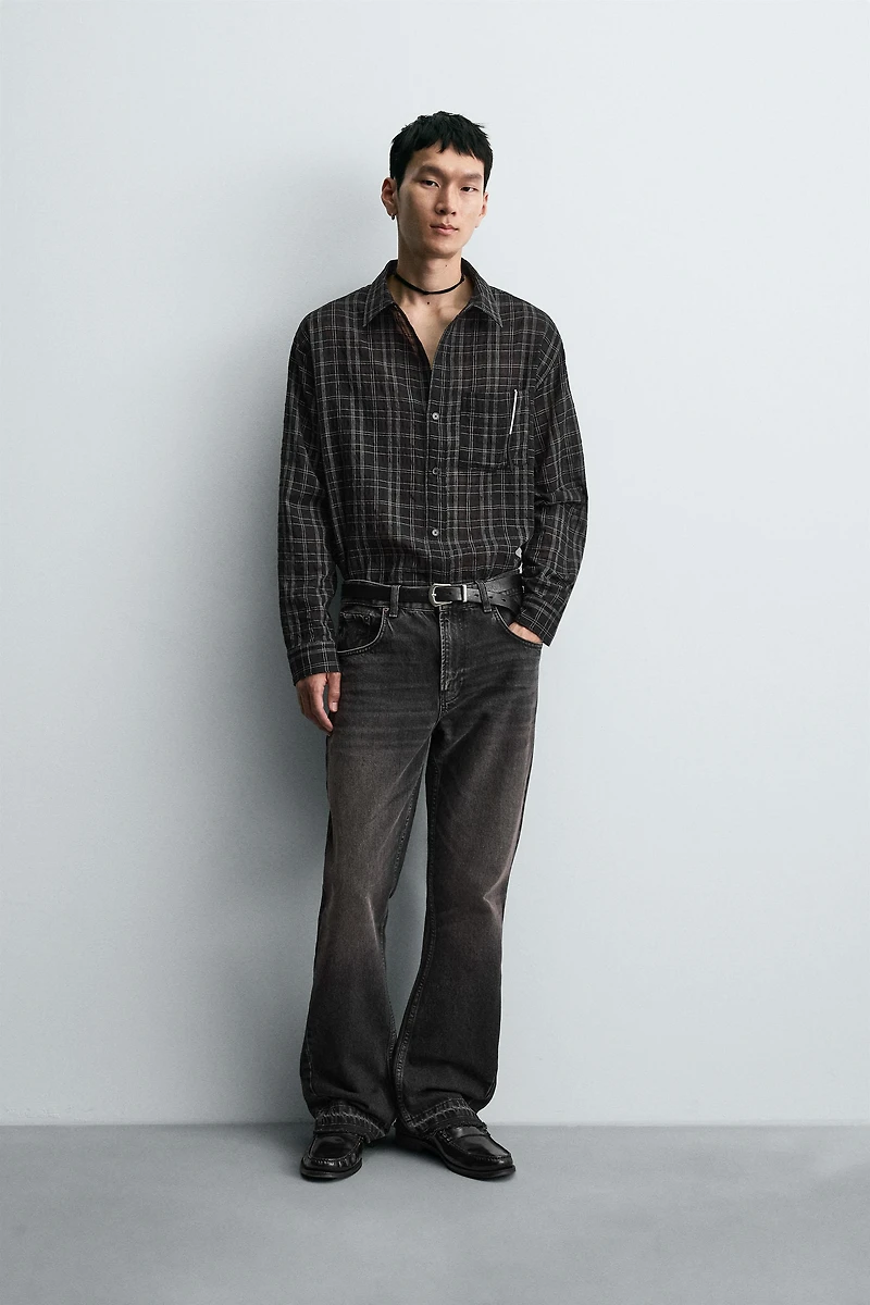 TEXTURED PLAID SHIRT