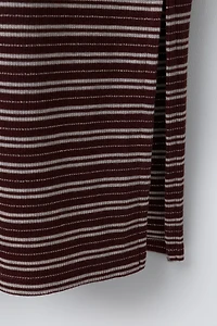 LONG RIB TEXT DRESS