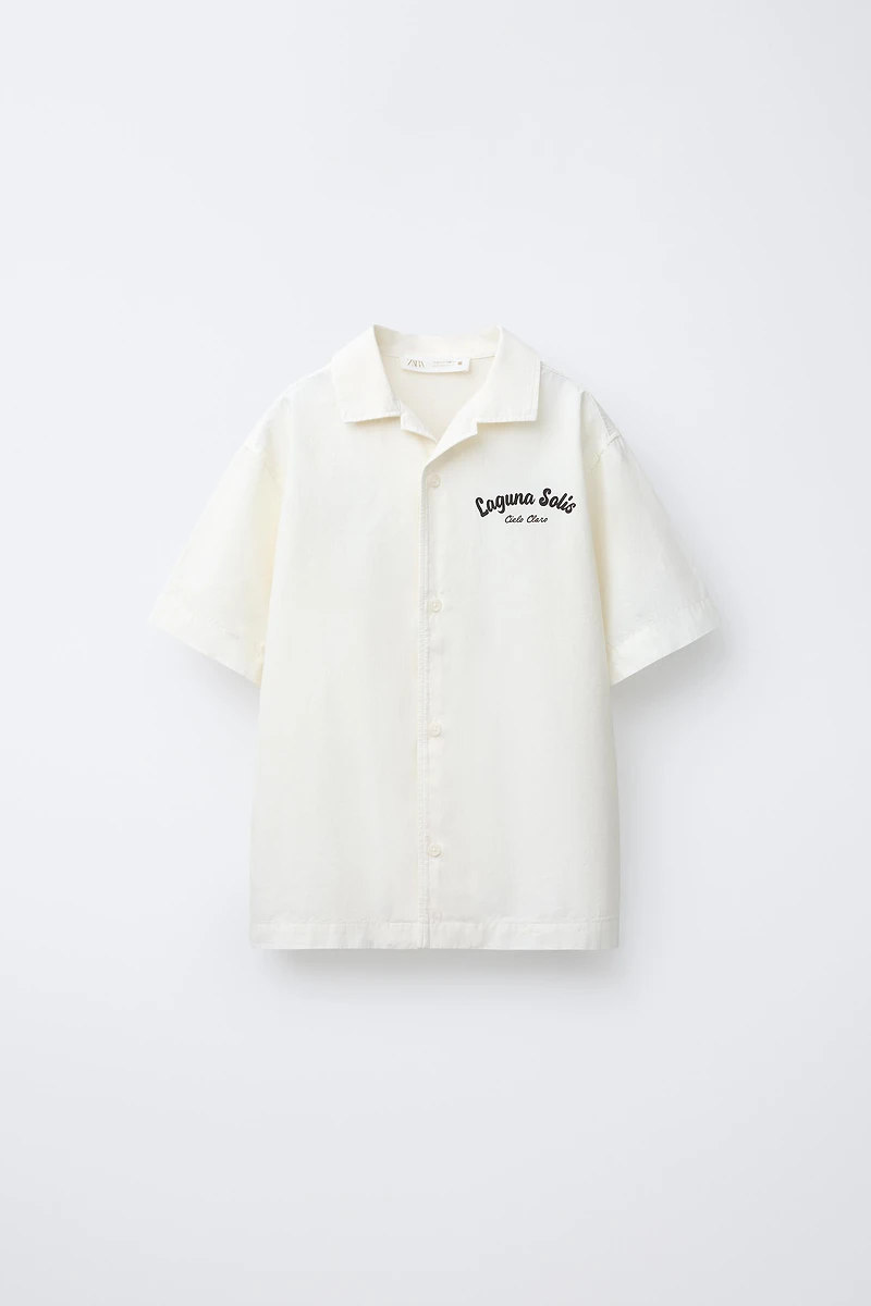 TEXT BOWLING SHIRT
