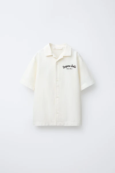 TEXT BOWLING SHIRT