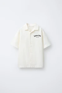 TEXT BOWLING SHIRT