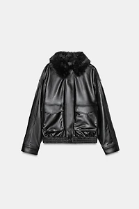 DETACHABLE FAUX FUR COLLAR JACKET