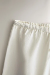 COTTON AND LINEN EMBROIDERED TROUSERS