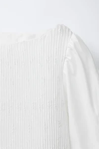 PLEATED LACE TOP