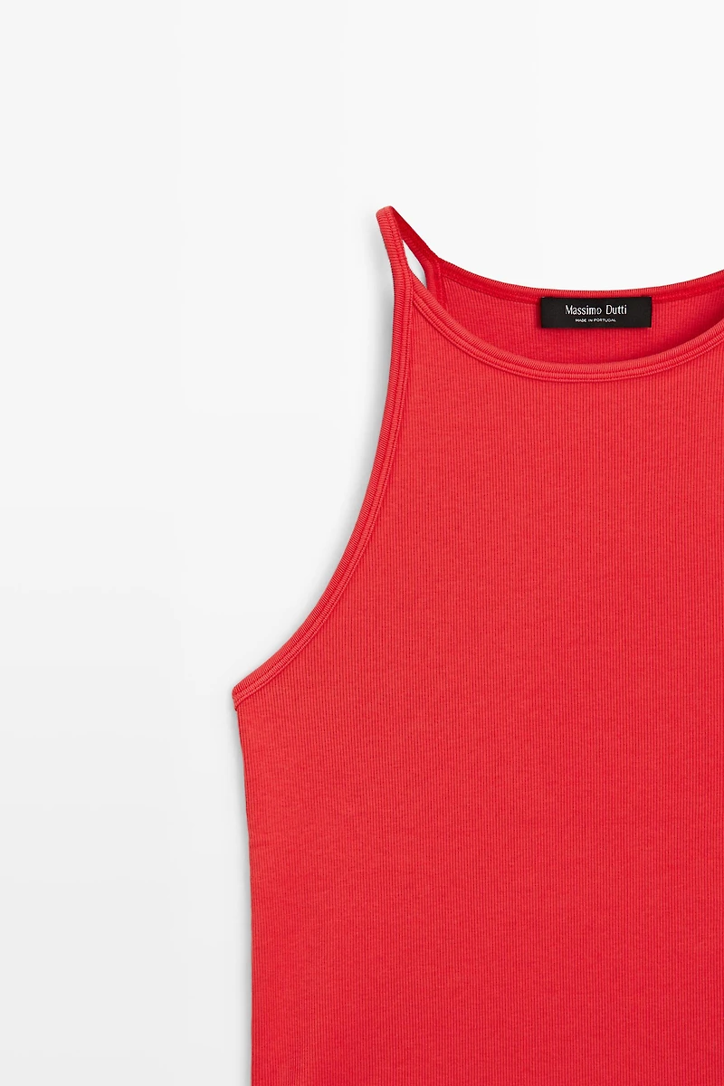 Cotton blend halter top