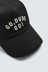 EMBROIDERED TEXT CAP
