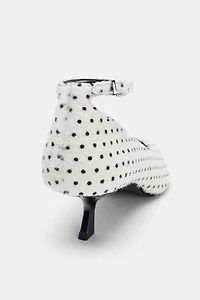 POLKA DOT FUR LEATHER HEELS