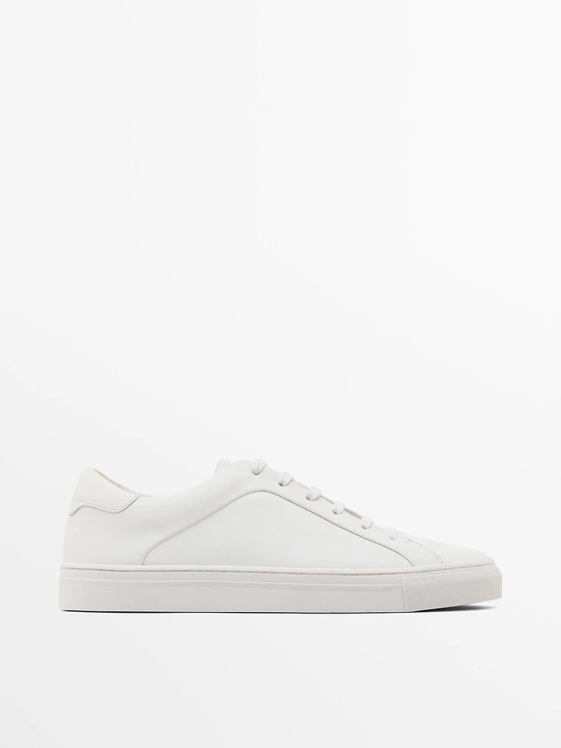 Split suede trainers