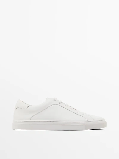 Split suede trainers