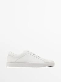 Split suede trainers