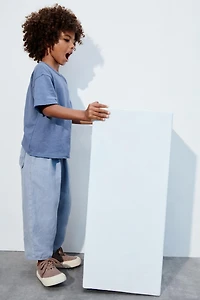 WASHED EFFECT T-SHIRT WITH COTTON AND LINEN