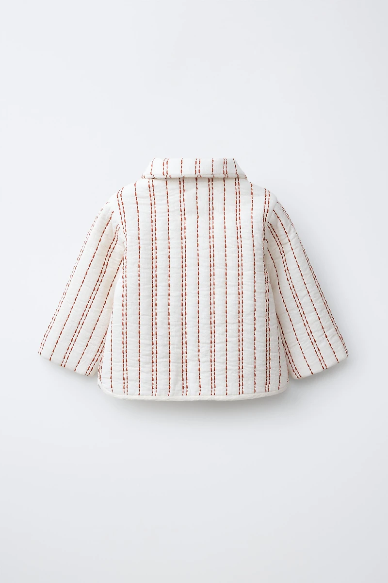 BLOUSON MATELASSÉ RAYURES BRODÉES