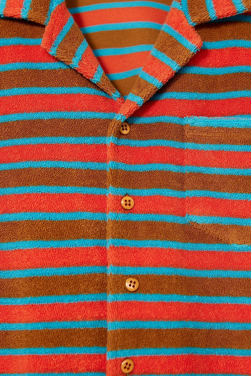 LIMITED EDITION STRIPED TOWEL POLO SHIRT