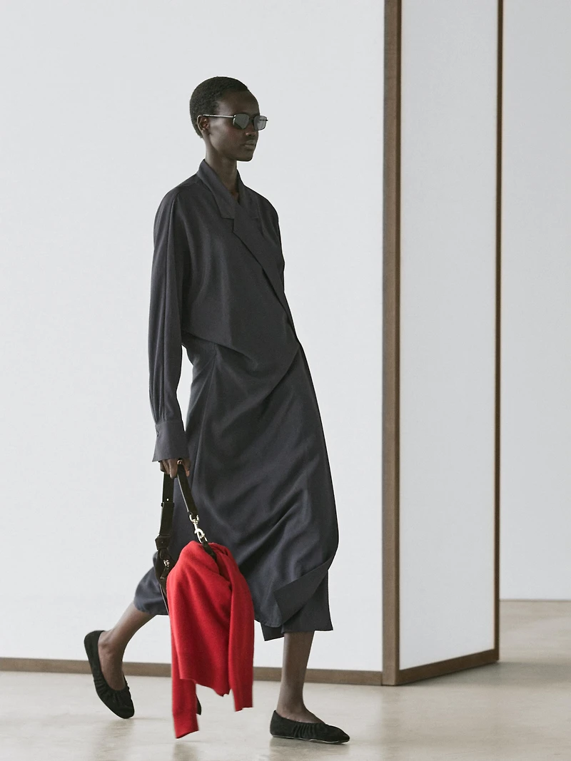 Midi dress with draped detail