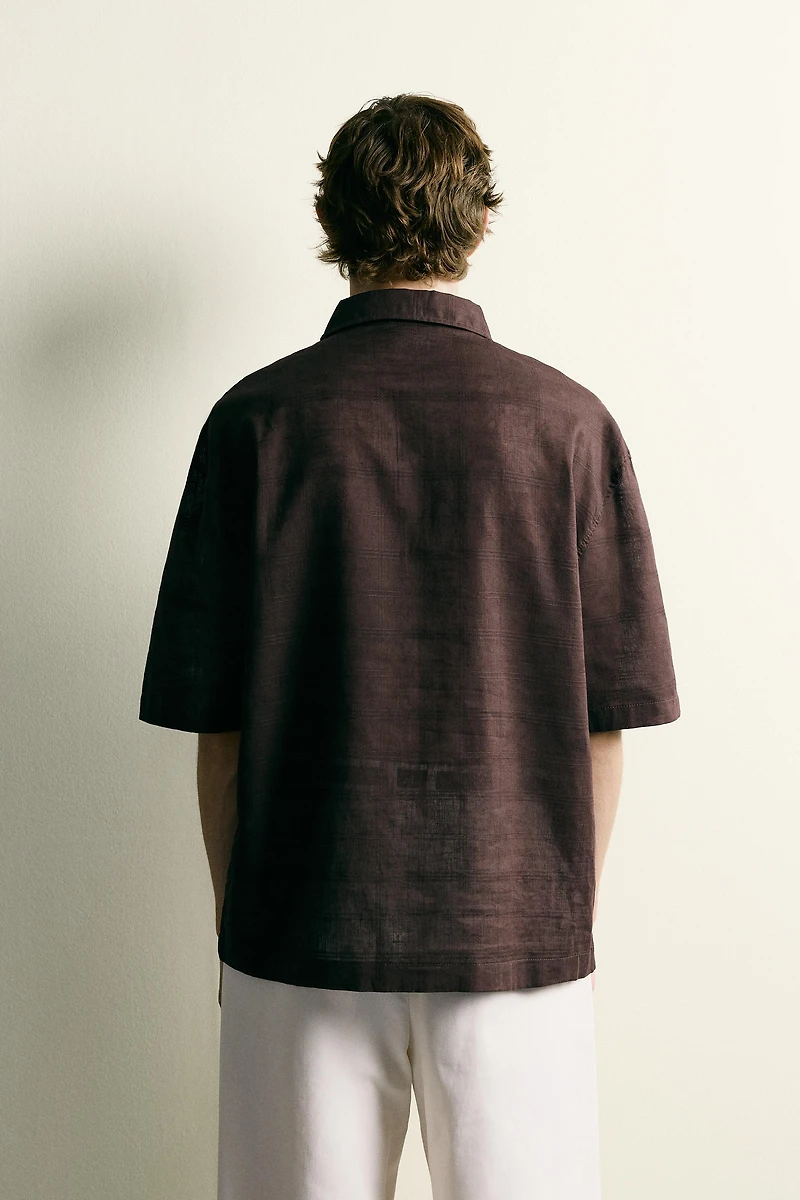 LINEN COTTON BLEND POLO SHIRT