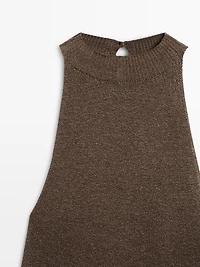 Top en maille asymétrique à encolure américaine total look