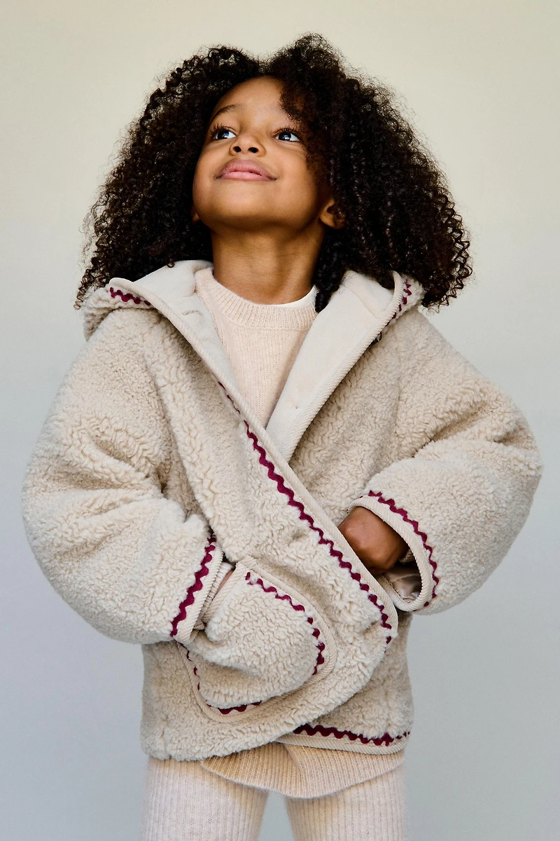 VESTE EFFET MOUTON ONDULINE DOUBLURE POLAIRE