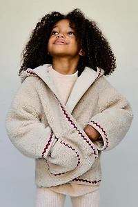 VESTE EFFET MOUTON ONDULINE DOUBLURE POLAIRE