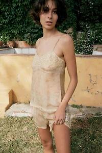 EMBROIDERED PRINTED ORGANZA TOP