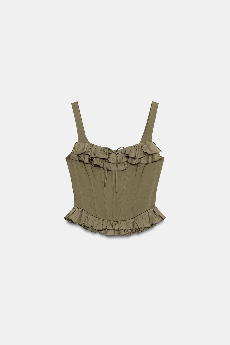 RUFFLED CORSET TOP