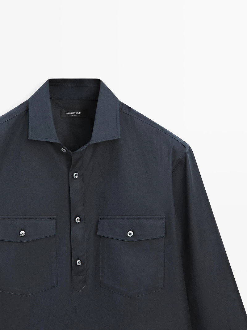 Cotton shirt with pockets
