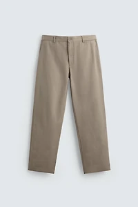TEXTURED STRAIGHT FIT PANTS