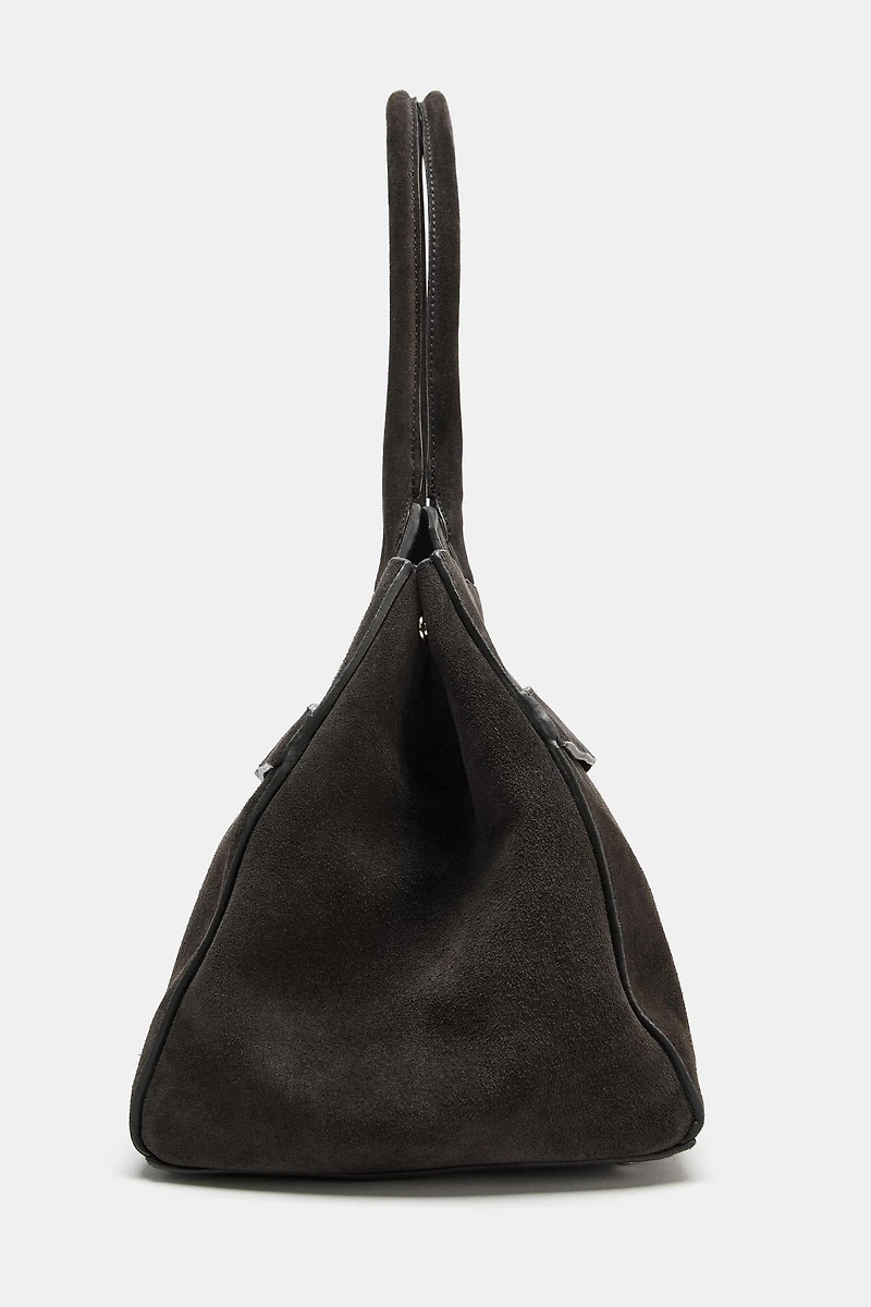 SPLIT LEATHER SHOULDER BAG